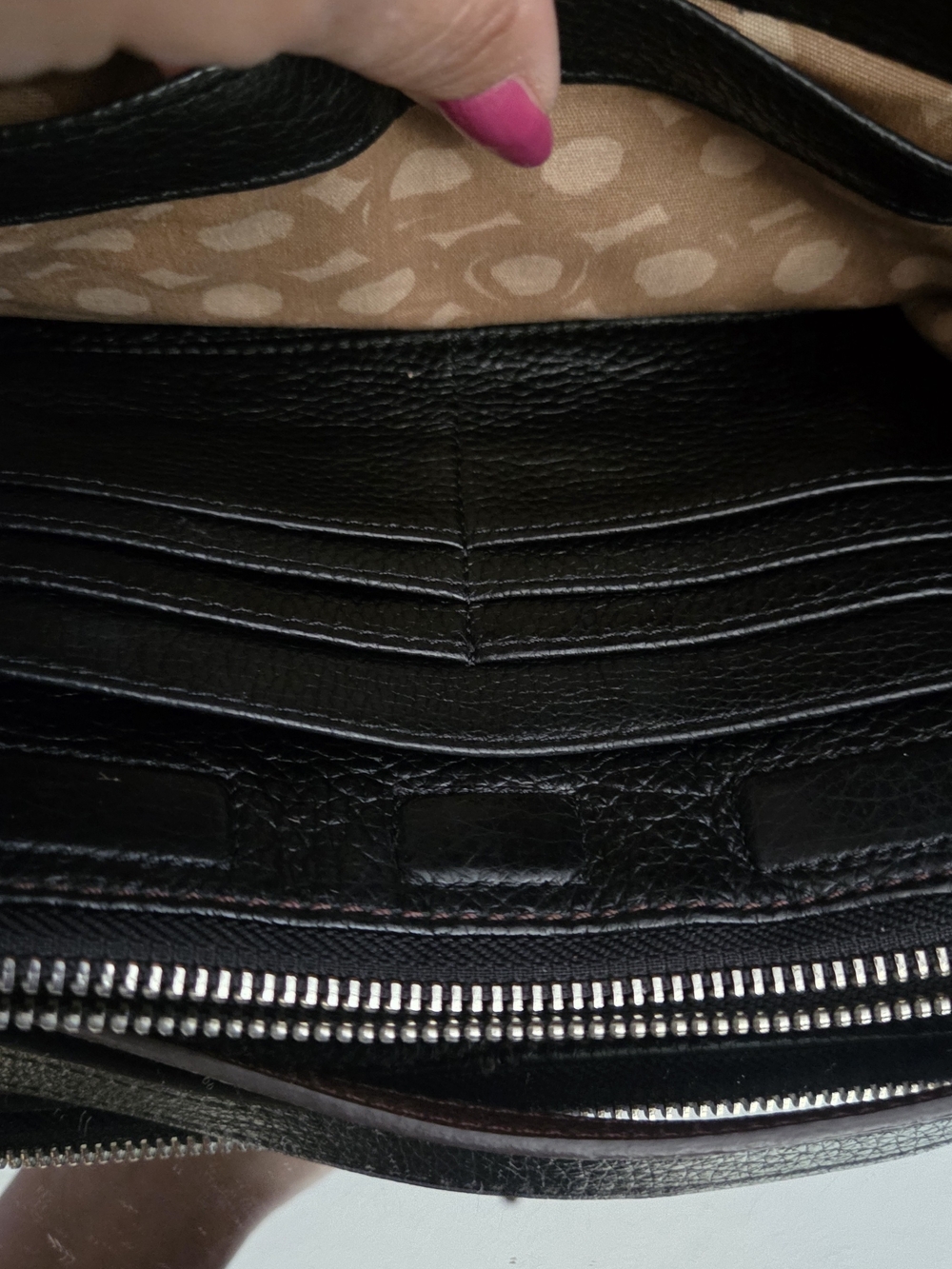 LOW START Brighton Black Leather Wallet Crossbody Organizer Bag Silver Medallion - Picture 9 of 16